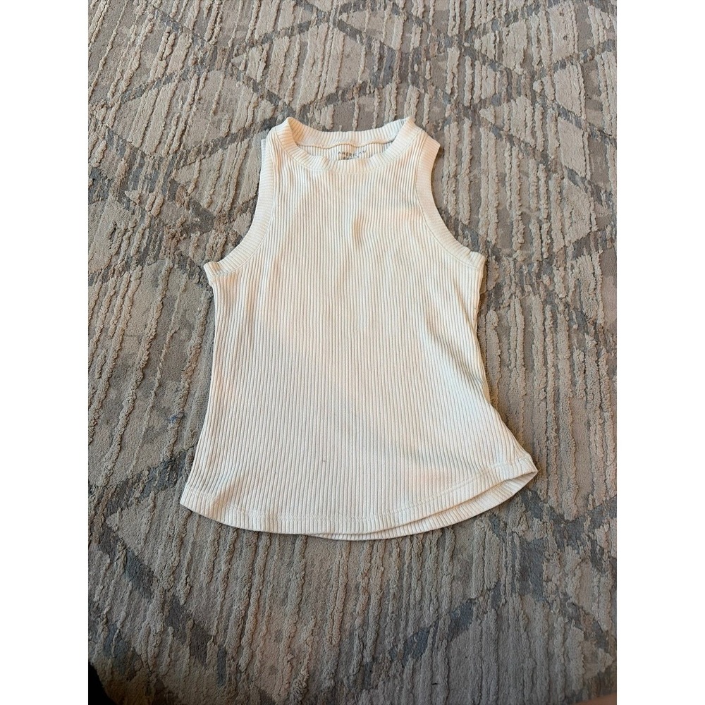 american eagle tank top soft sexy ribbed high neck curved hem XS 0/2